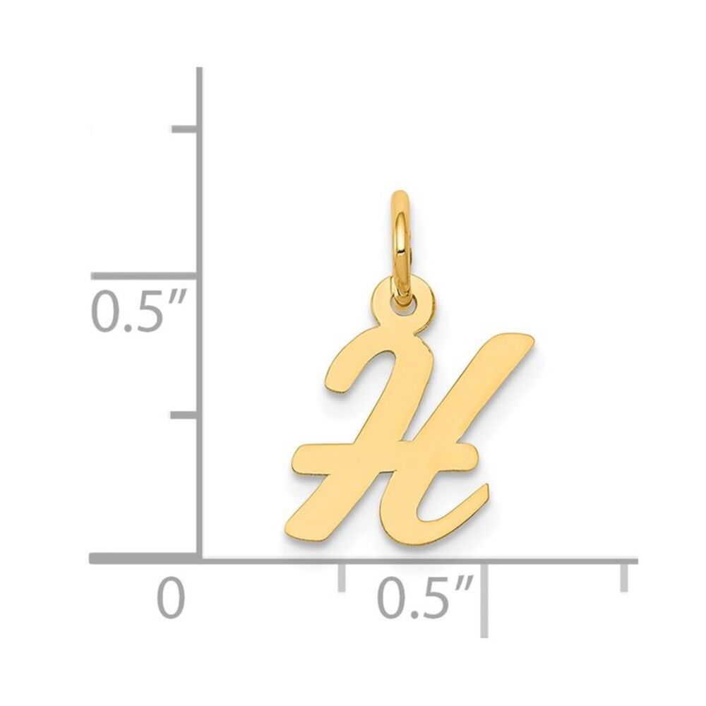 Kazi Luxury 14k Yellow Gold Small Script Letter H… - image 4